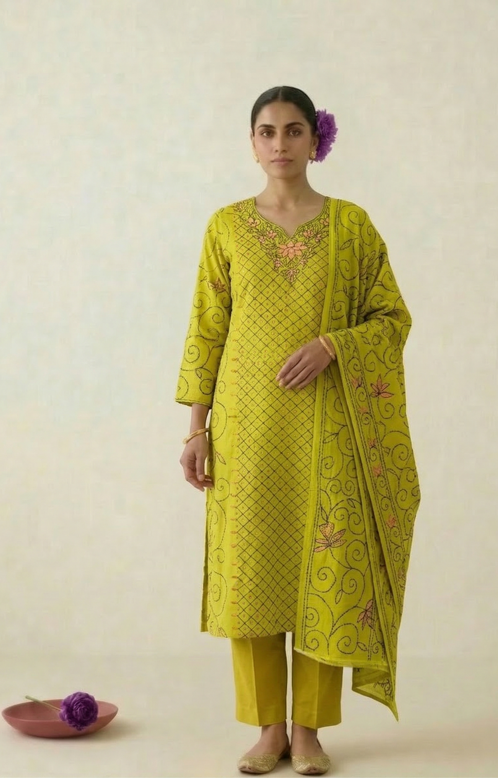Zar-E-Basant Pure Phulkari Hand Embroided Couture Suit