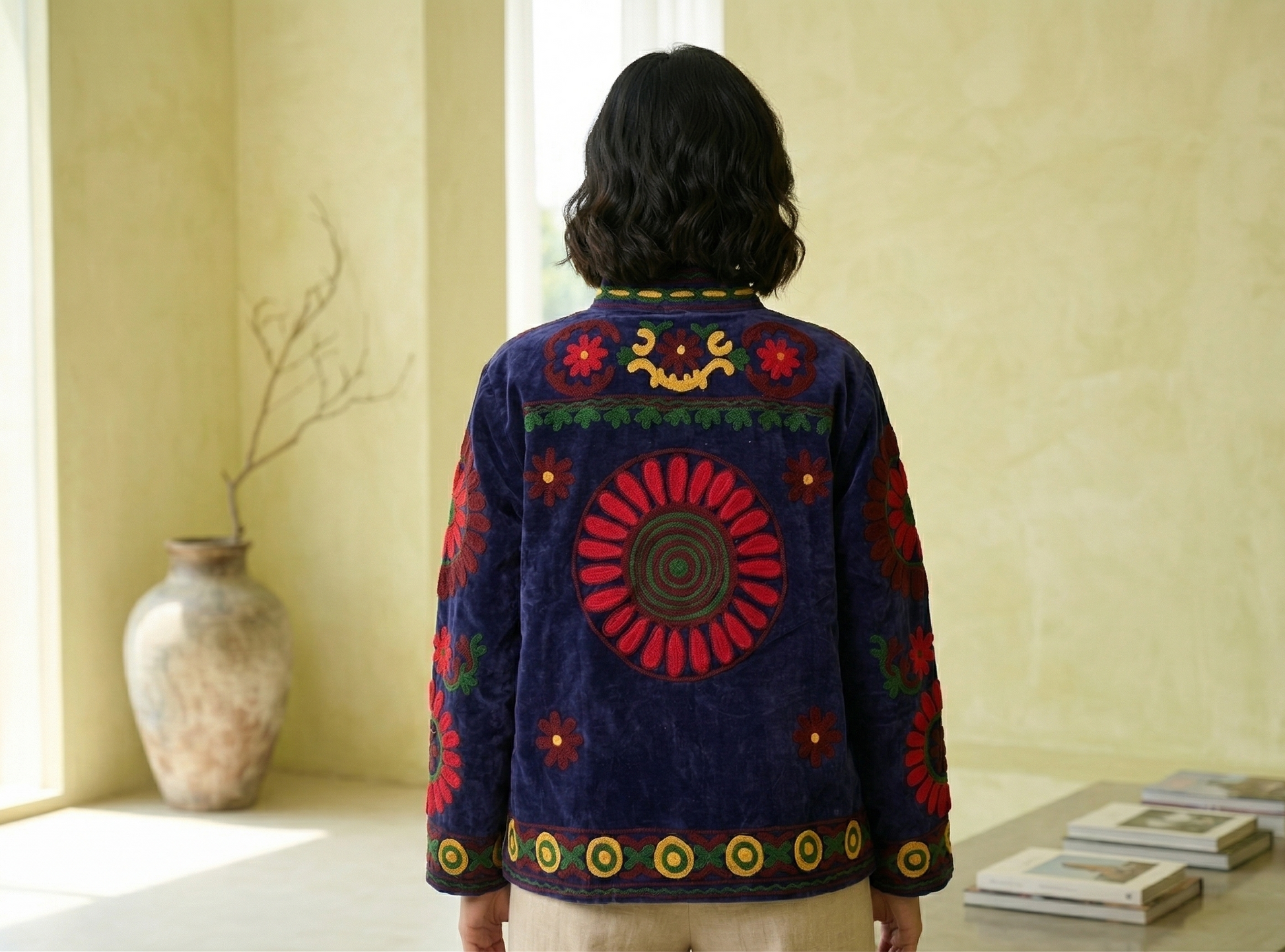 Cammello Suzani Hand-Embroidered Jacket