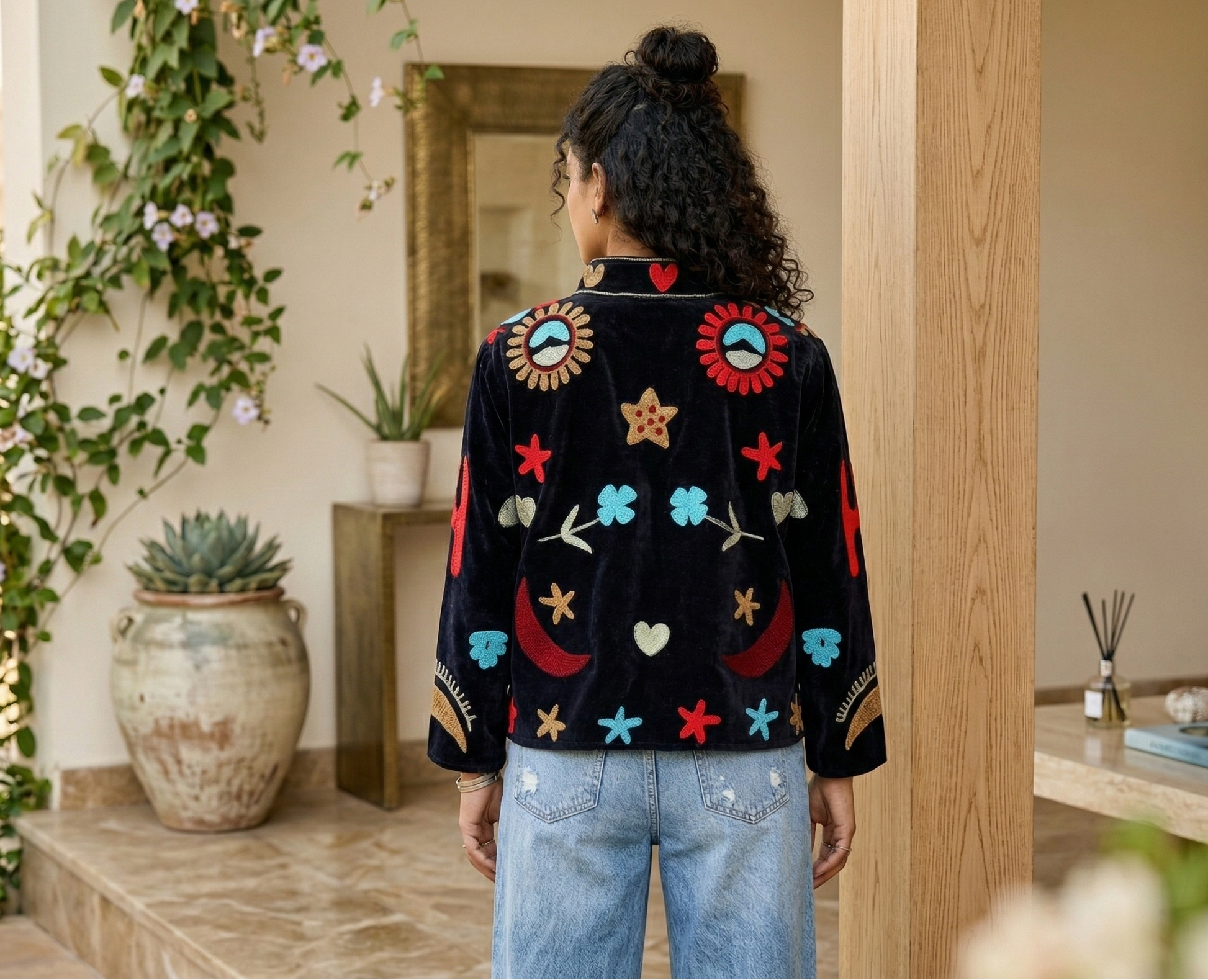 Serpente Suzani Hand-Embroidered Jacket