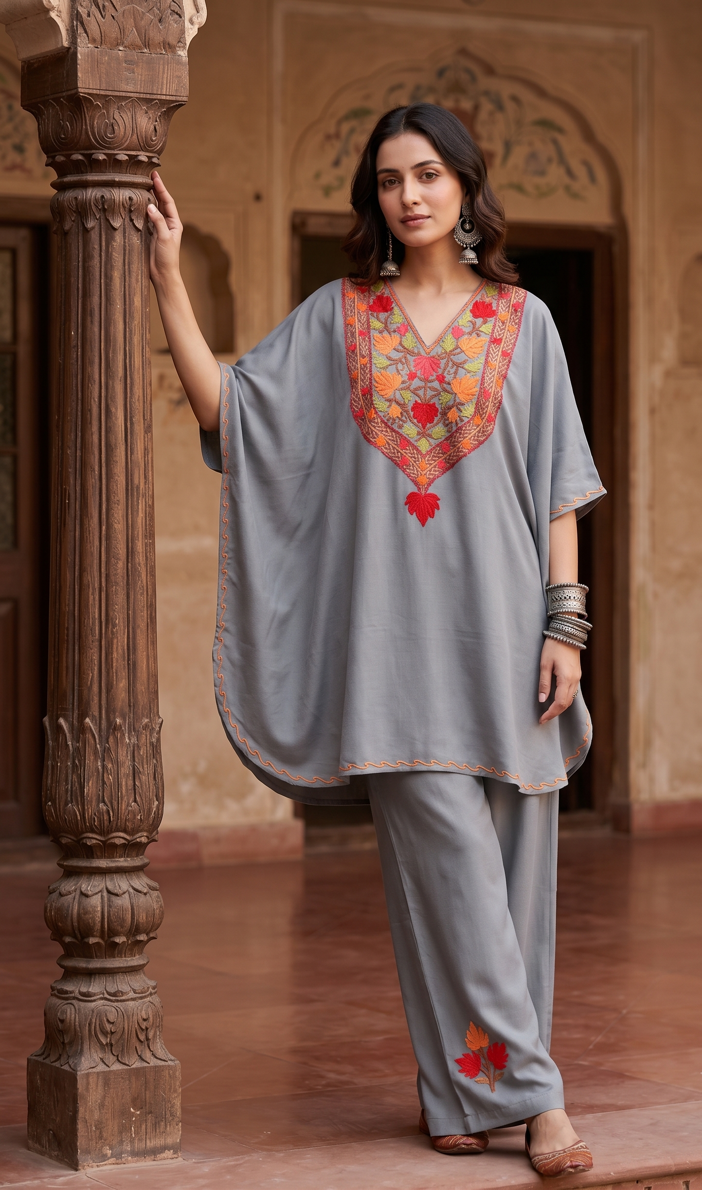 Mehr-e-Rang Kaftan Co-ord Set