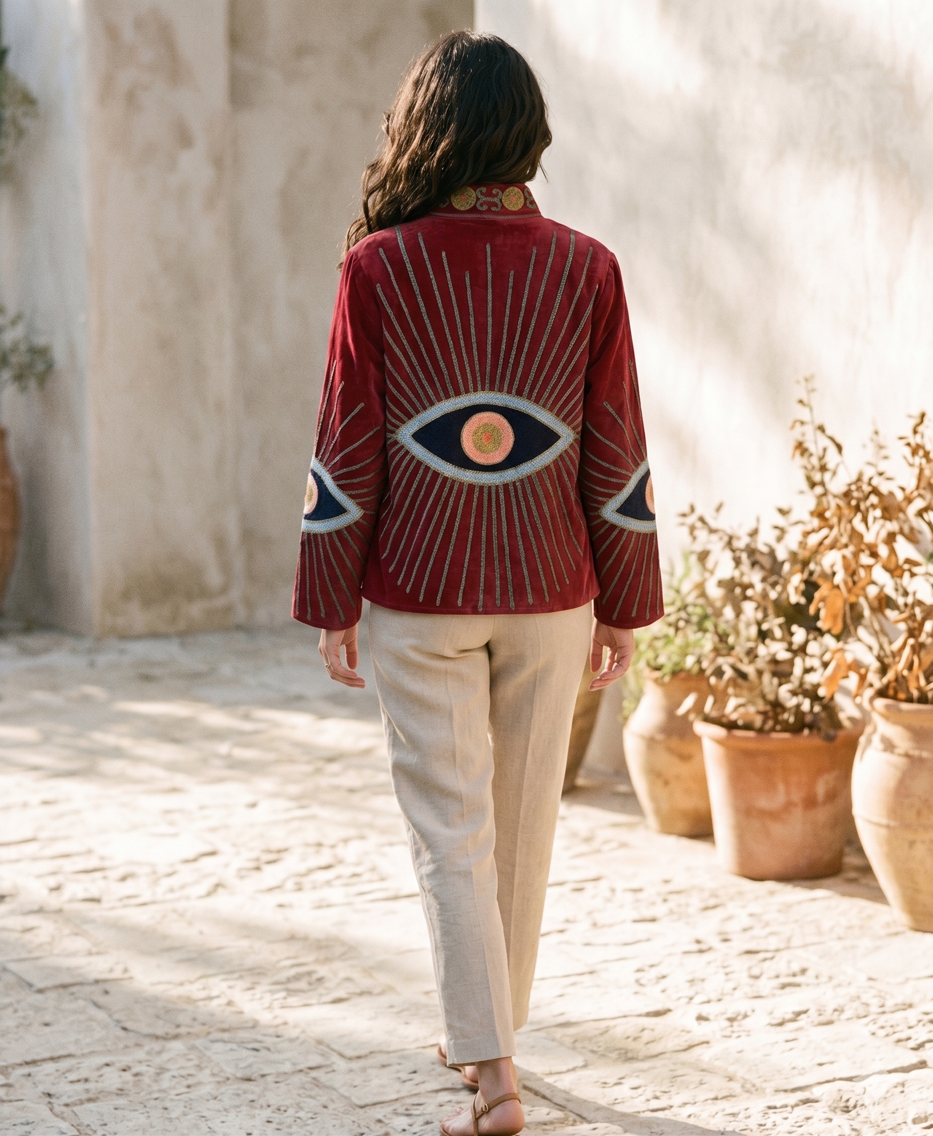 Nazar Radiante Suzani Hand-Embroidered Jacket