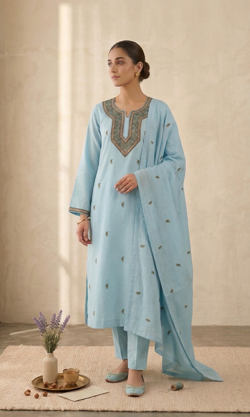 Aāb-E-Noor Pure Phulkari Hand Embroided Couture Suit