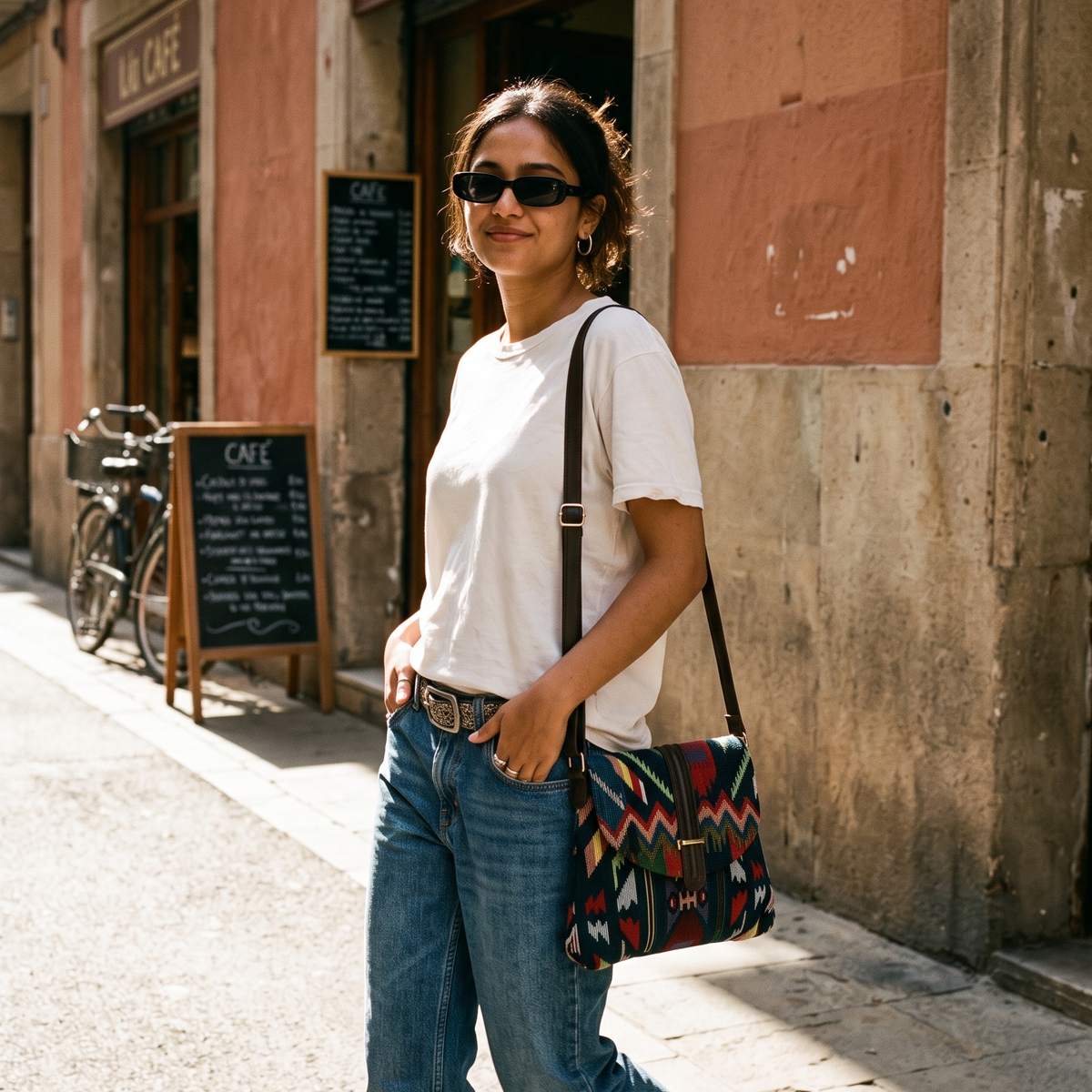 Rangsaaz Jacquard Flap Sling Bag