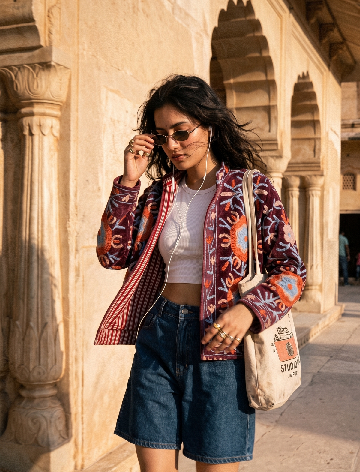 Amélie Fleur Suzani Hand-Embroidered Jacket
