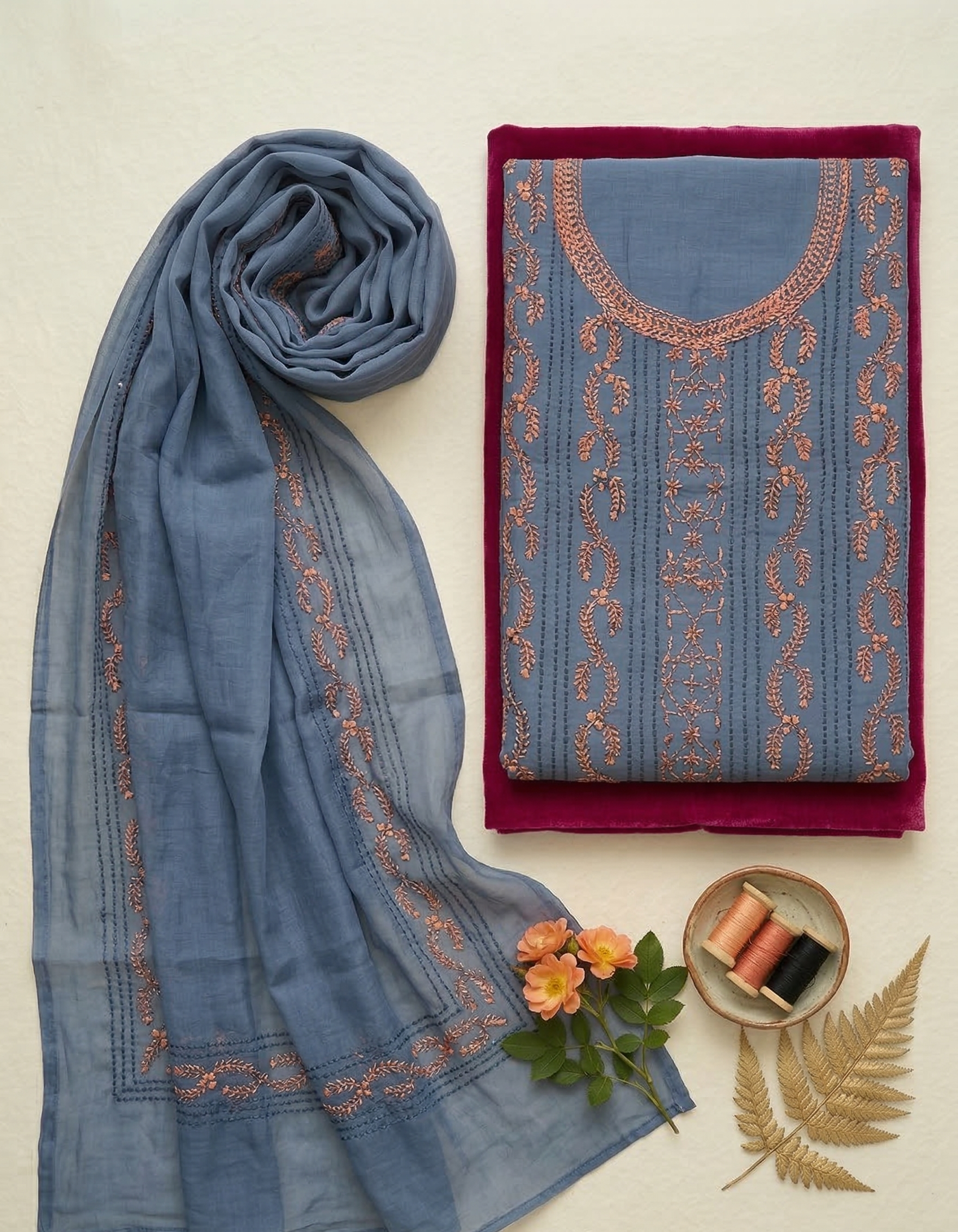 Zar-E-Shaam Pure Phulkari Hand Embroided Couture Suit