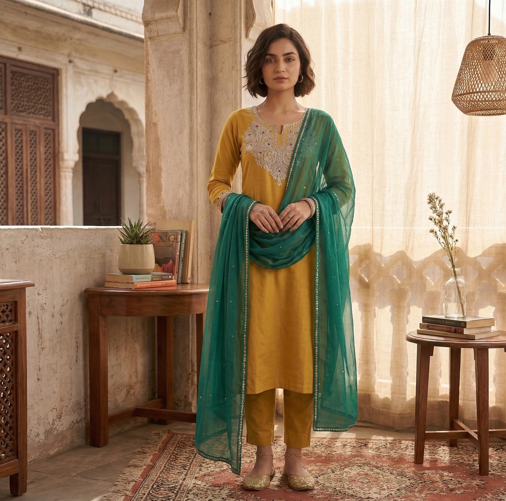 Kashmiri Tilla Work Neck Design Salwar Suit