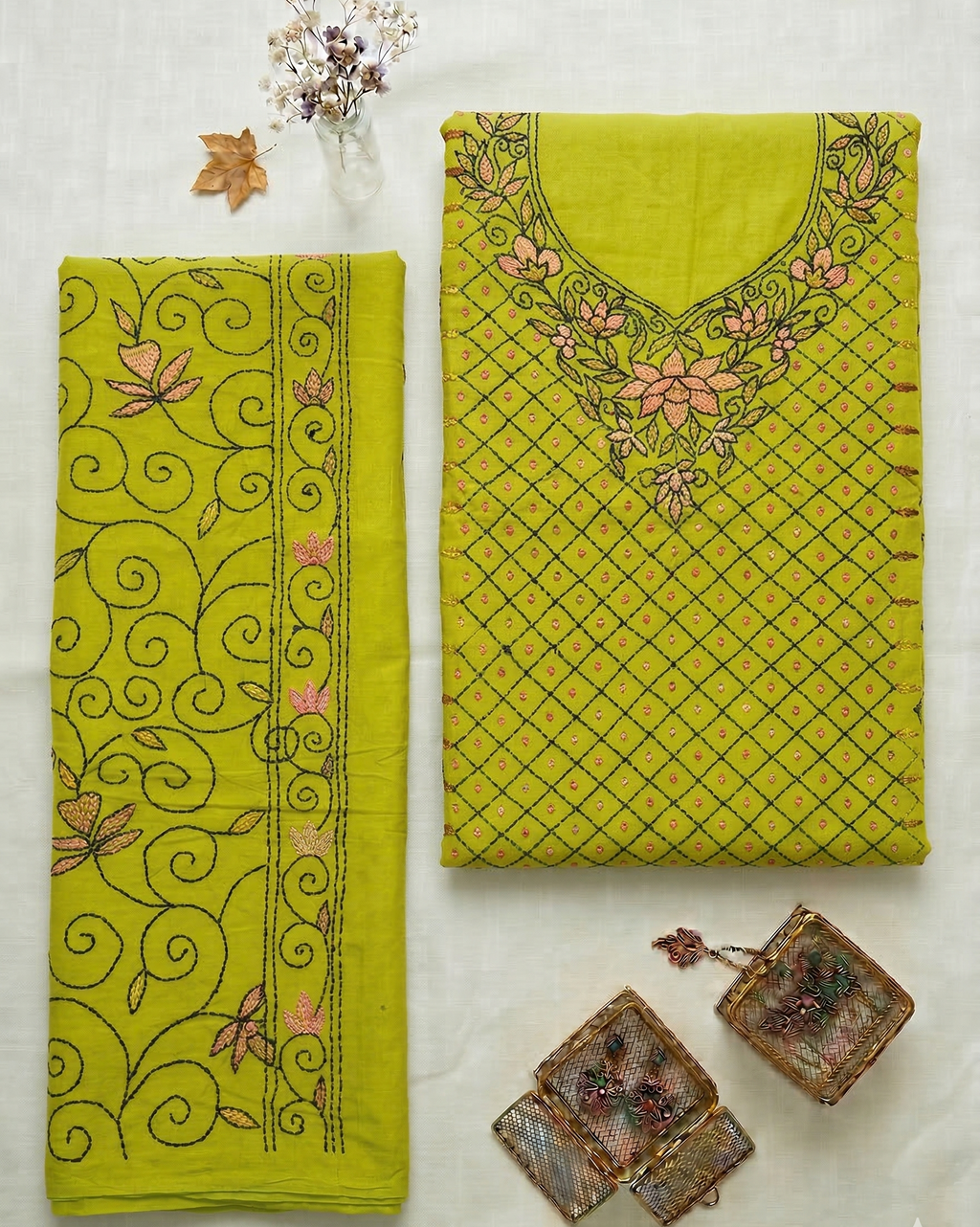 Zar-E-Basant Pure Phulkari Hand Embroided Couture Suit