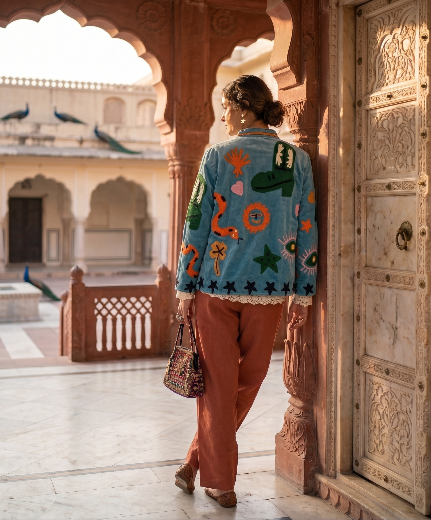 Nilli Oceano Suzani Hand-Embroidered Jacket