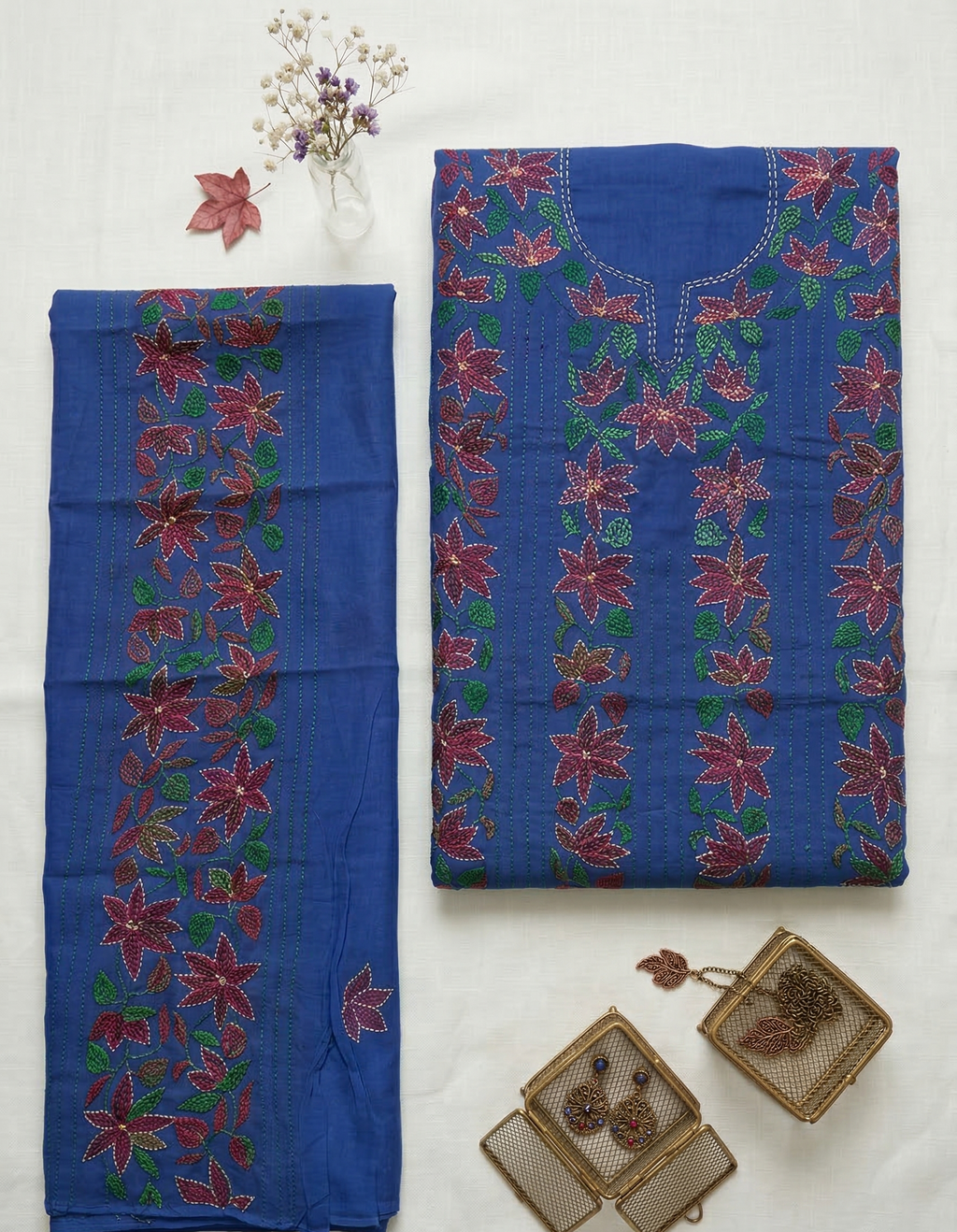 Noor-e-Neel Pure Phulkari Hand Embroided Couture Suit