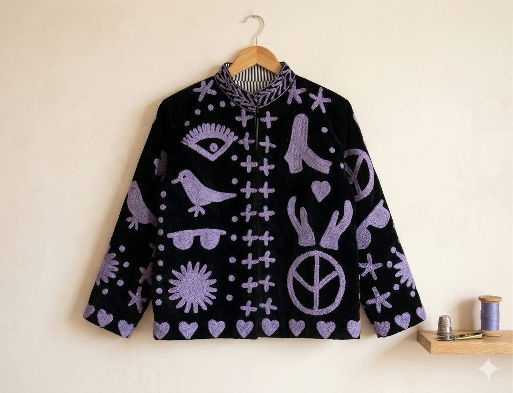Talismano Suzani Hand-Embroidered Jacket