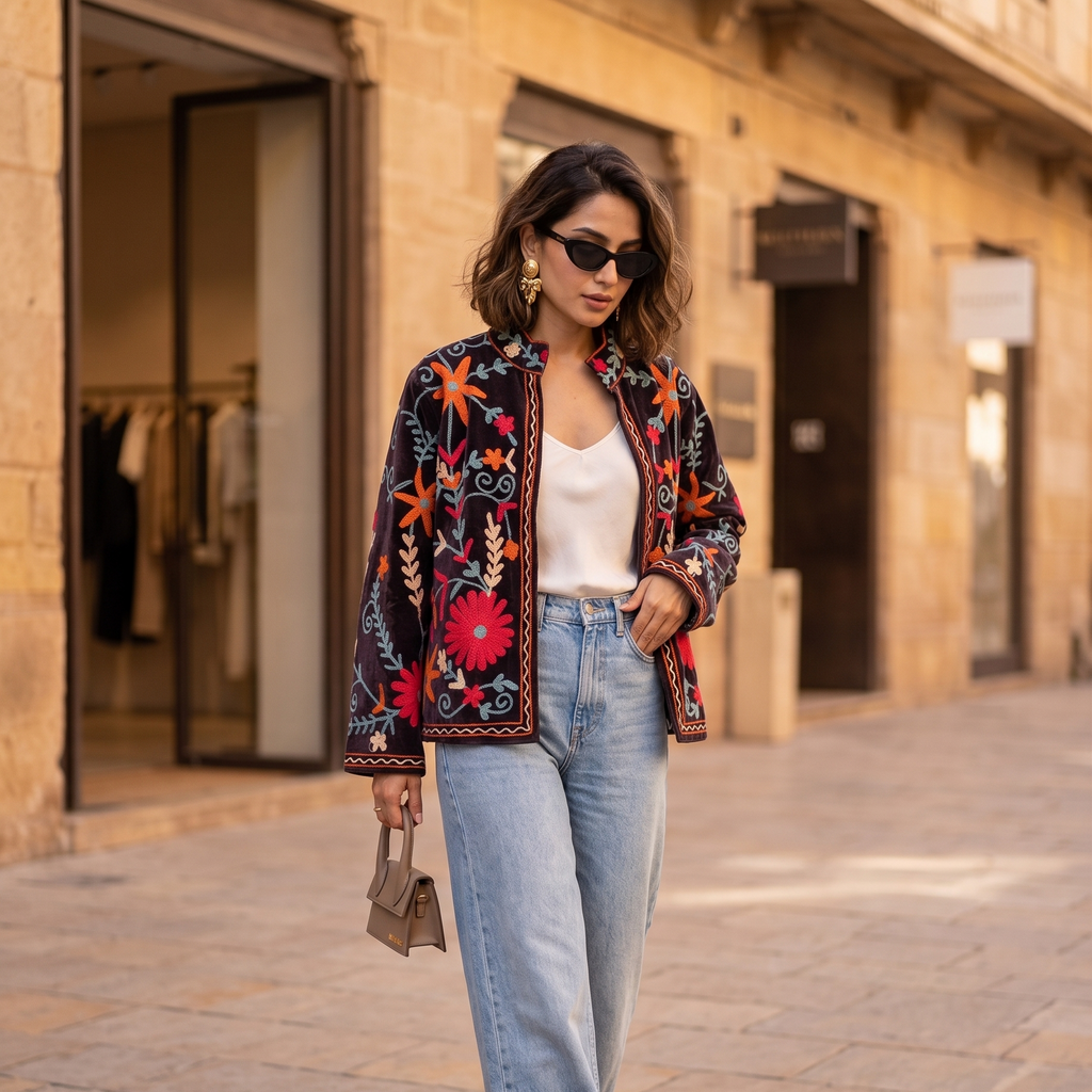 Noir Fleur Suzani Jacket