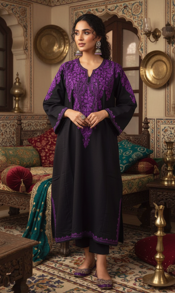 Sahiba Noorain – Kashmiri Aariwork Woolen Pheran