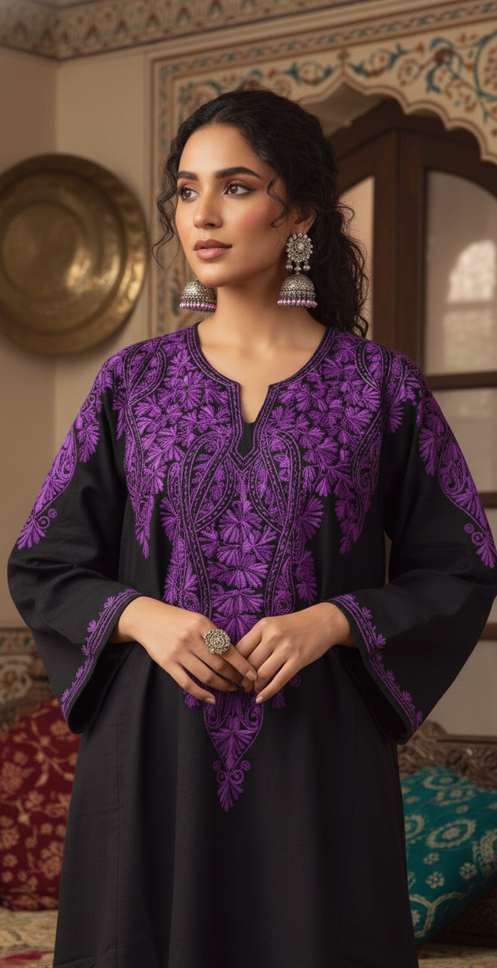 Sahiba Noorain – Kashmiri Aariwork Woolen Pheran