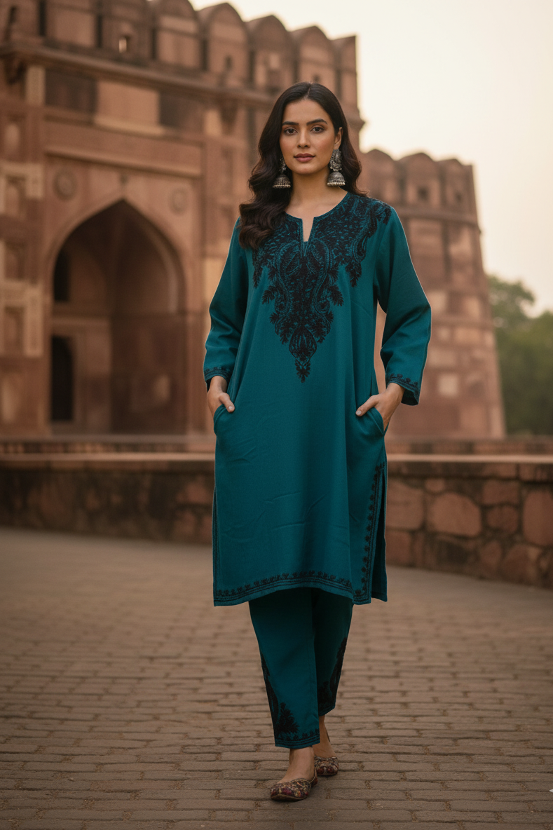 Neelam-e-Shab Kashmiri Aari Embroidered Pheran Set