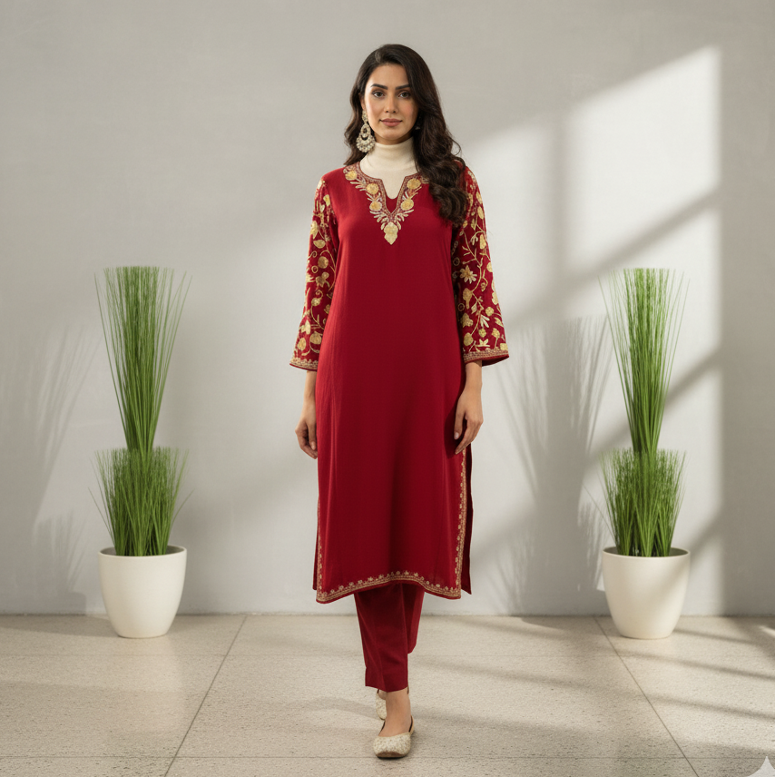 Gulroshan Scarlet Bloom Pheran