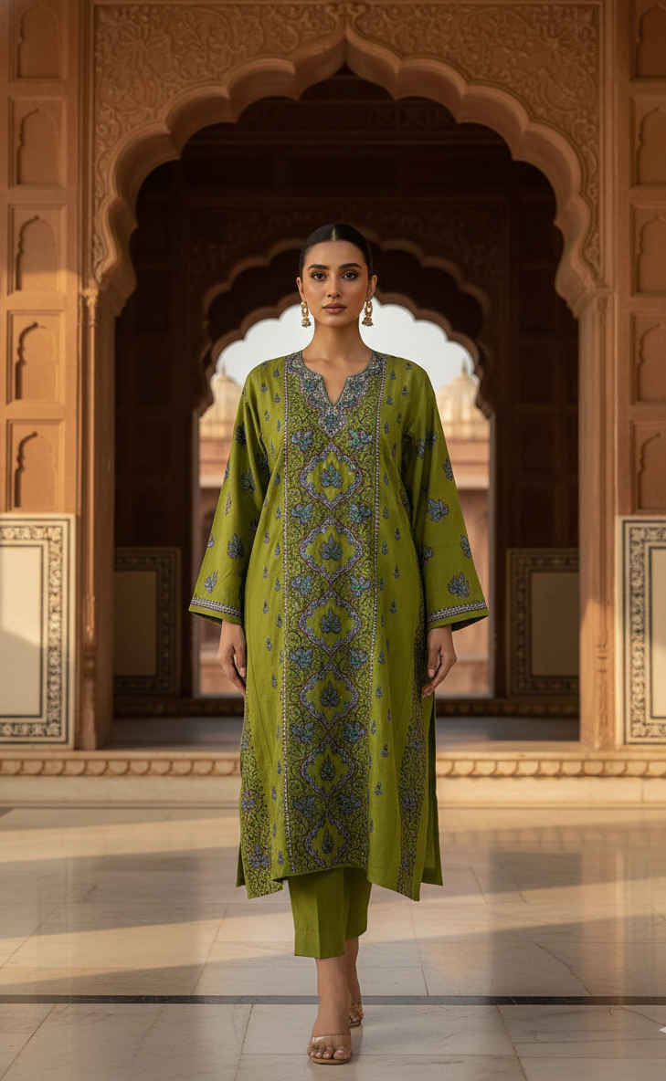Zaafreen Sozni Embroidery Pheran