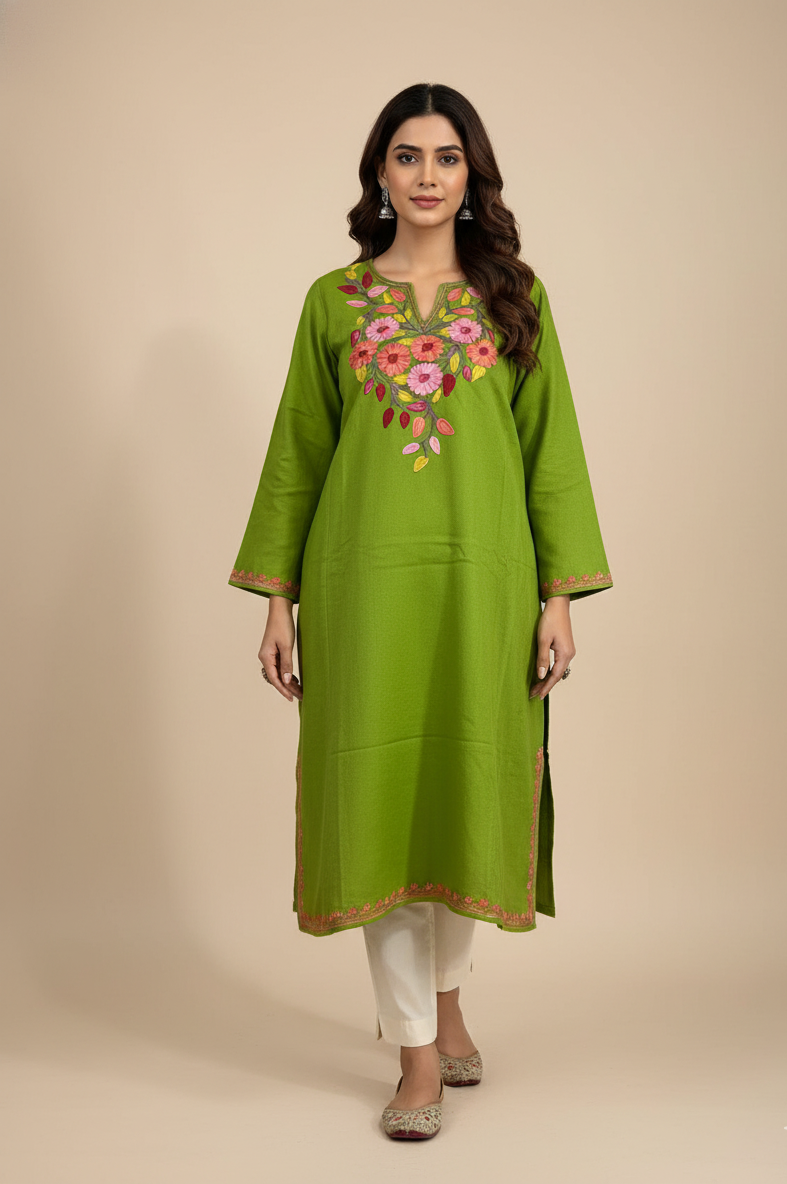Gulmeen Floral Embroidery Pheran