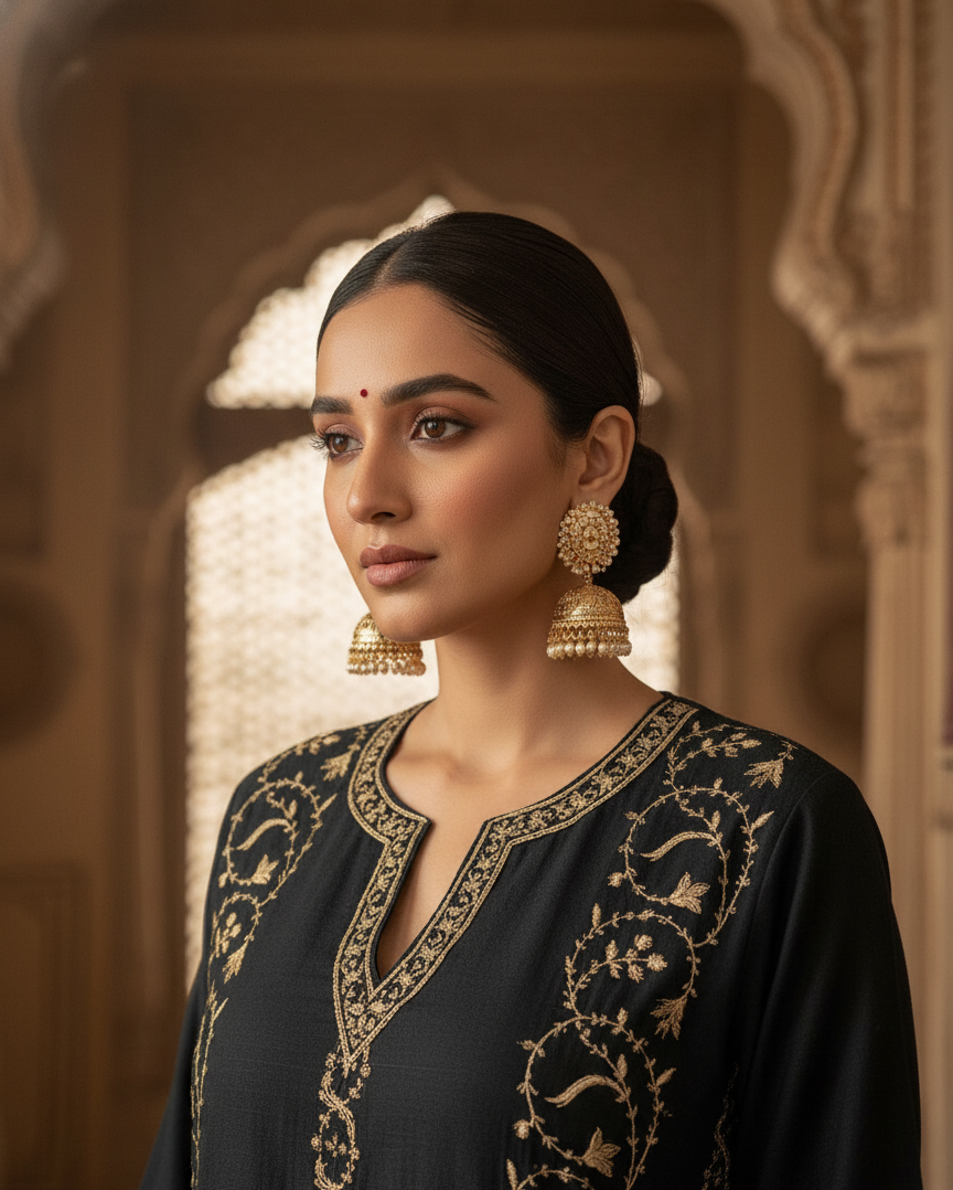 Afsana-é-Sozni – Pure Raffal Hand Sozni Embroidered Pheran