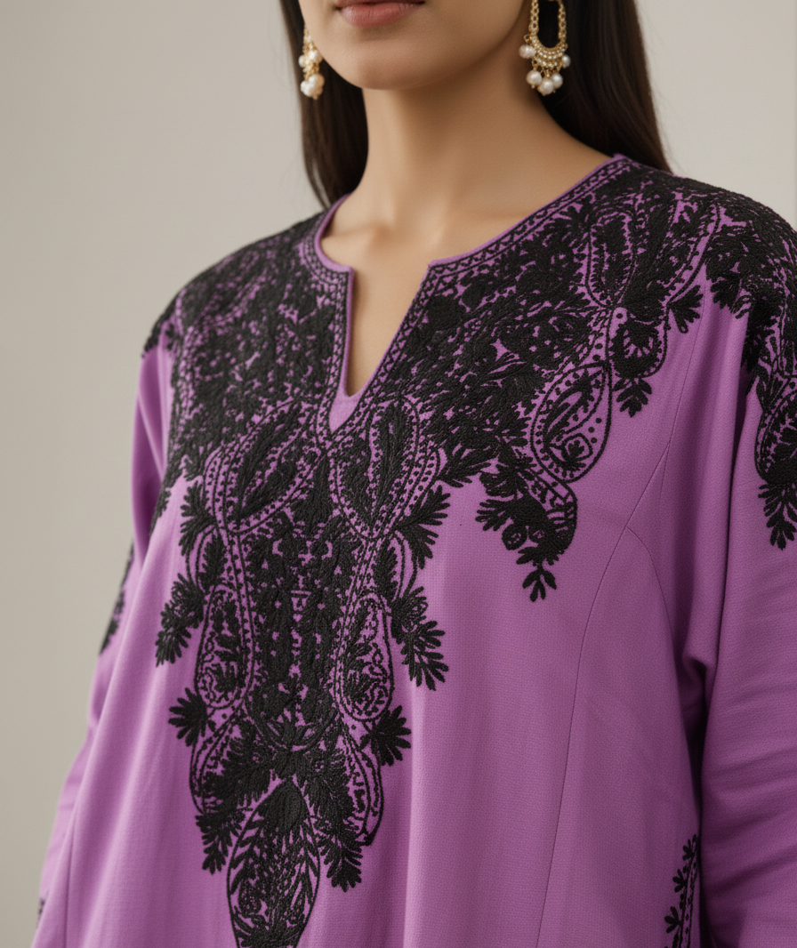 Noor-e-Kashmir Kashmiri Aariwork Woollen Pheran