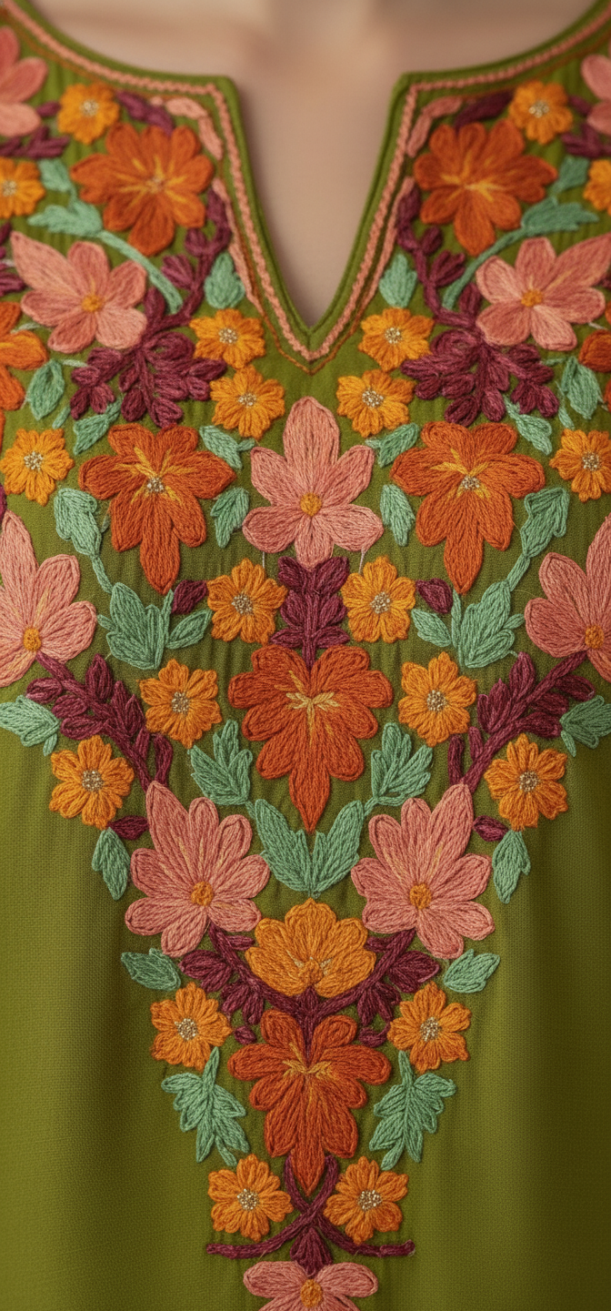 Guldaari-e-Zaitoon Front Panel Pheran