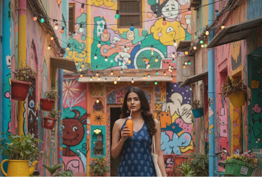 Noor - The Indigo Halter Kurti