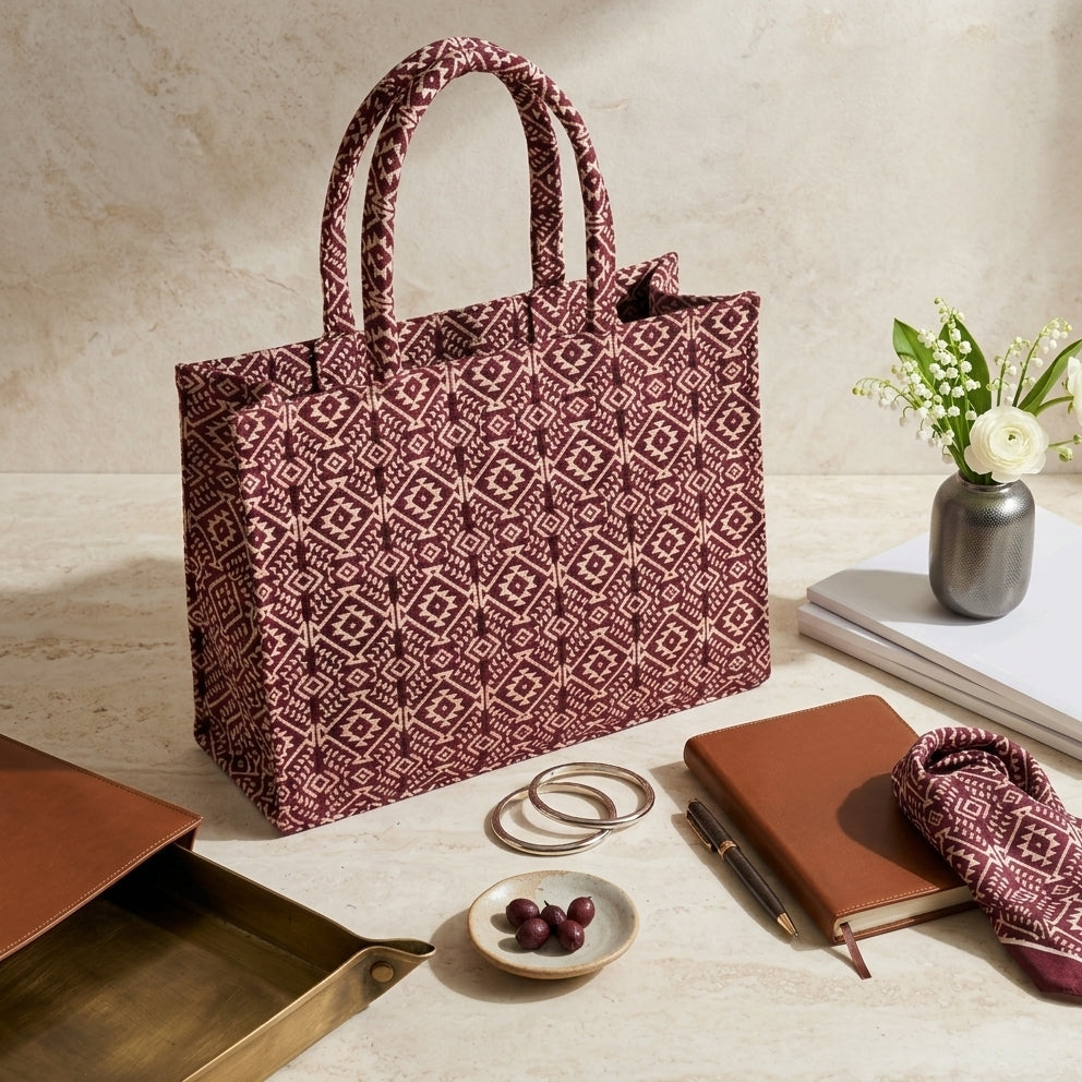 Chitralekha Jacquard Box Tote