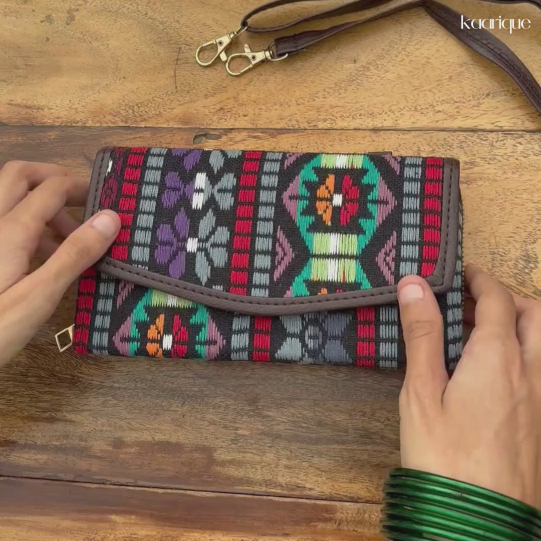 Vritti Jacquard Sling Wallet